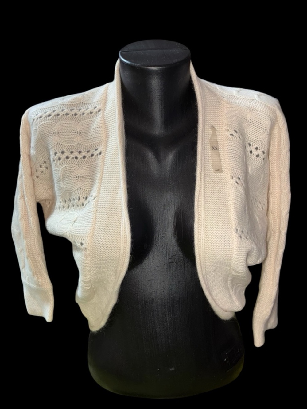 Abercrombie Women's Cream Open-Front Knit Shrug Sweater